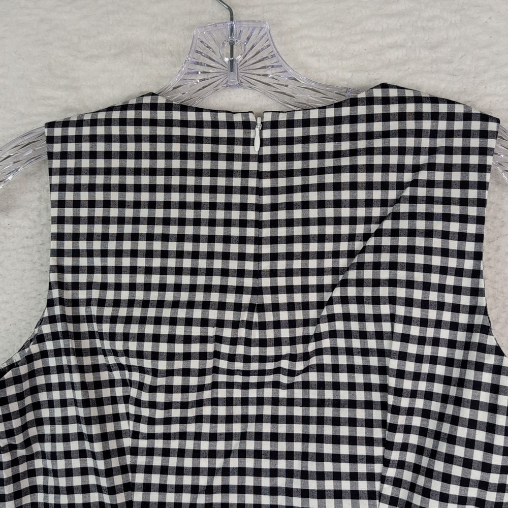J McLaughlin Layne Top Women's 8 Gingham Black White‎ Sleeveless Blouse - Picture 4 of 6